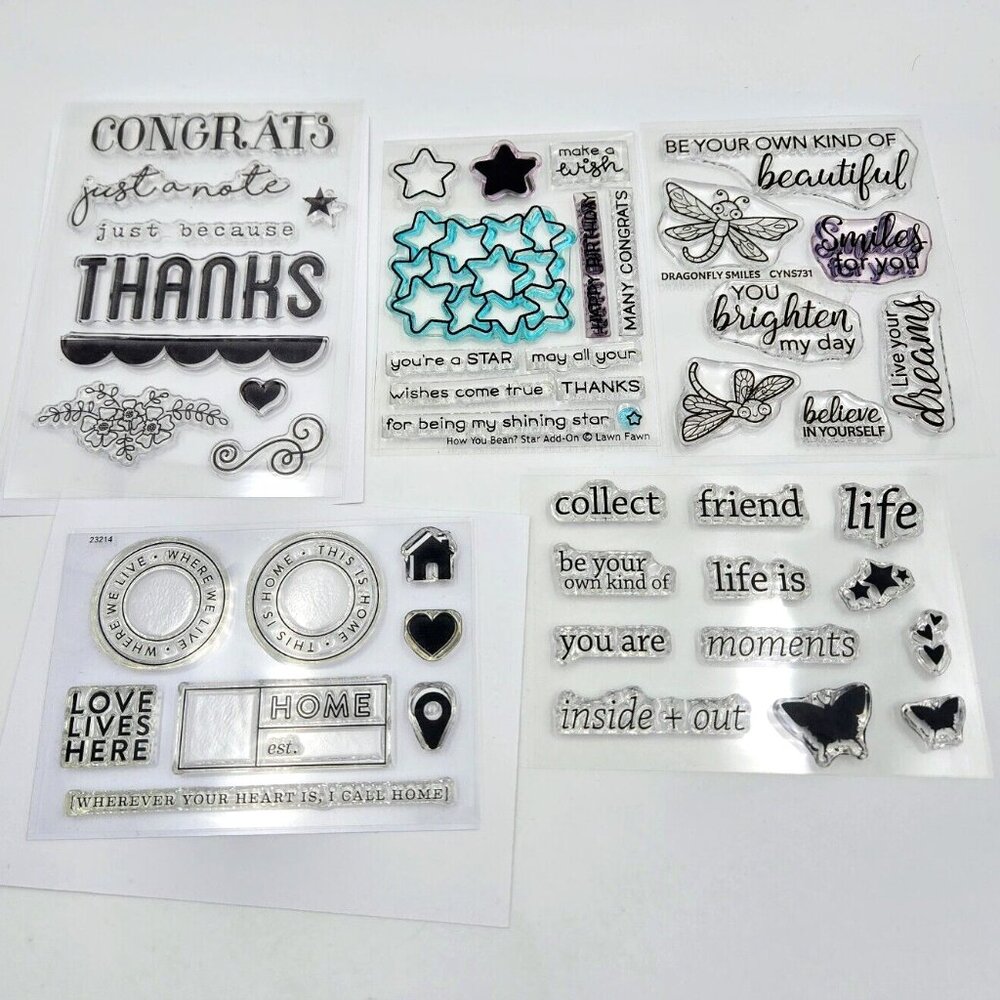 Clear Stamp Lot Lawn Fawn How You Bean? Sentiments Words Studio Calico Crafts